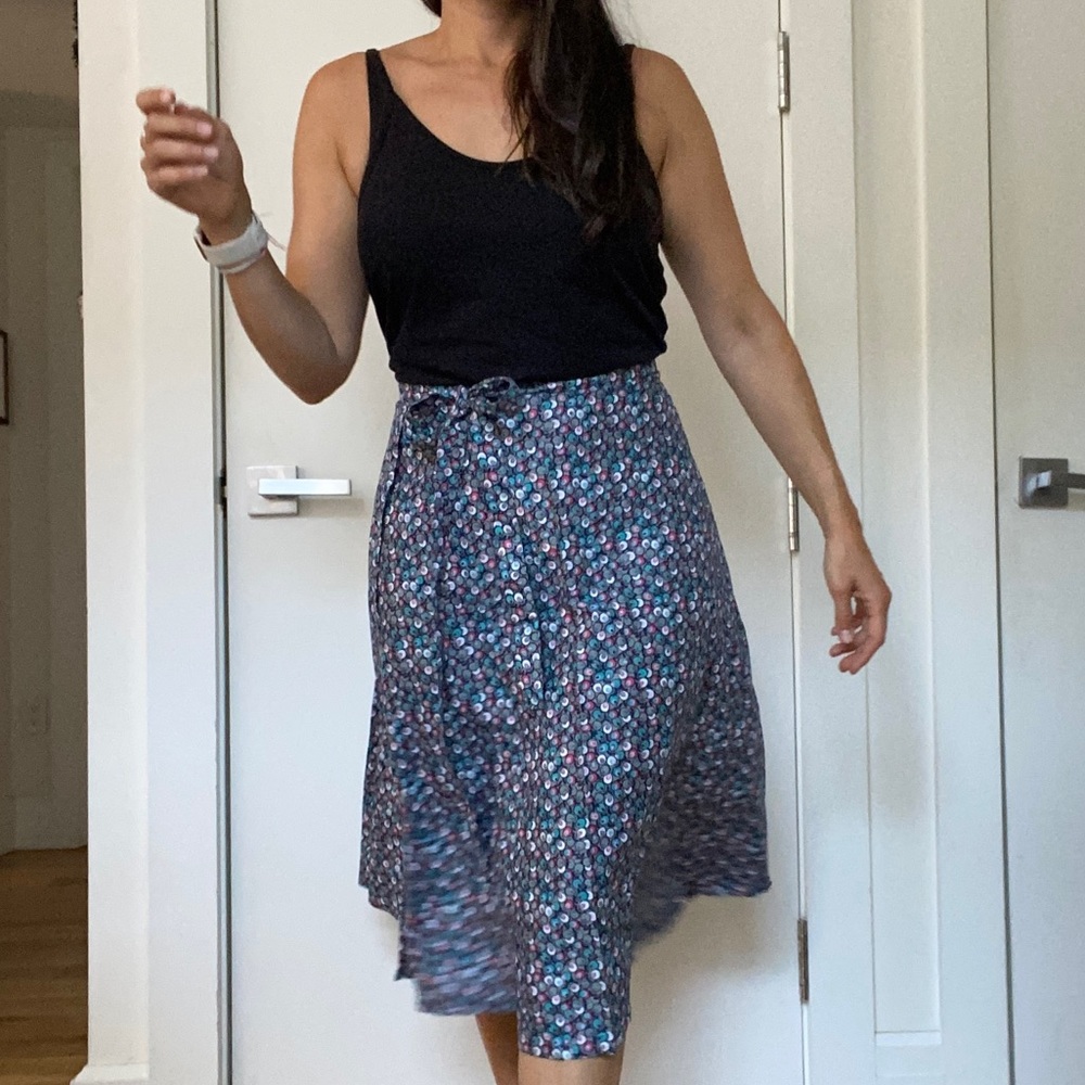 Martine's Dream Grey Eyed Peas Wrap Skirt Teal Pink Grey Boutique One Size